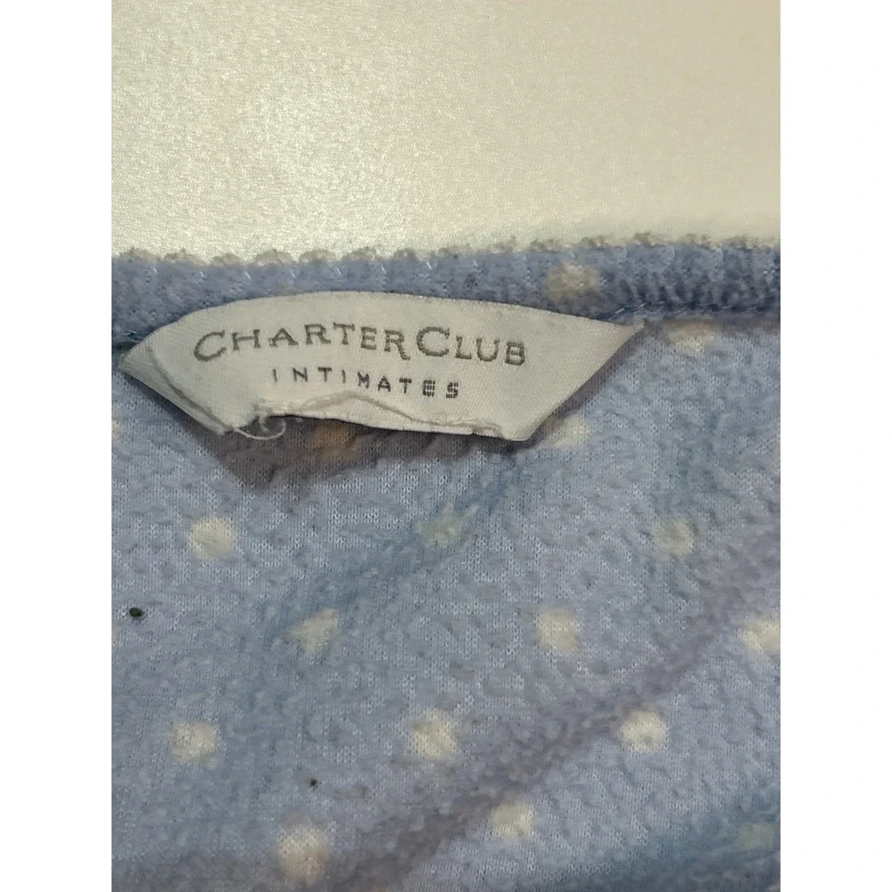 Charter Club Intimates‎ Blue Dot Print Nightgown Lace Trim Sleepwear **READ**